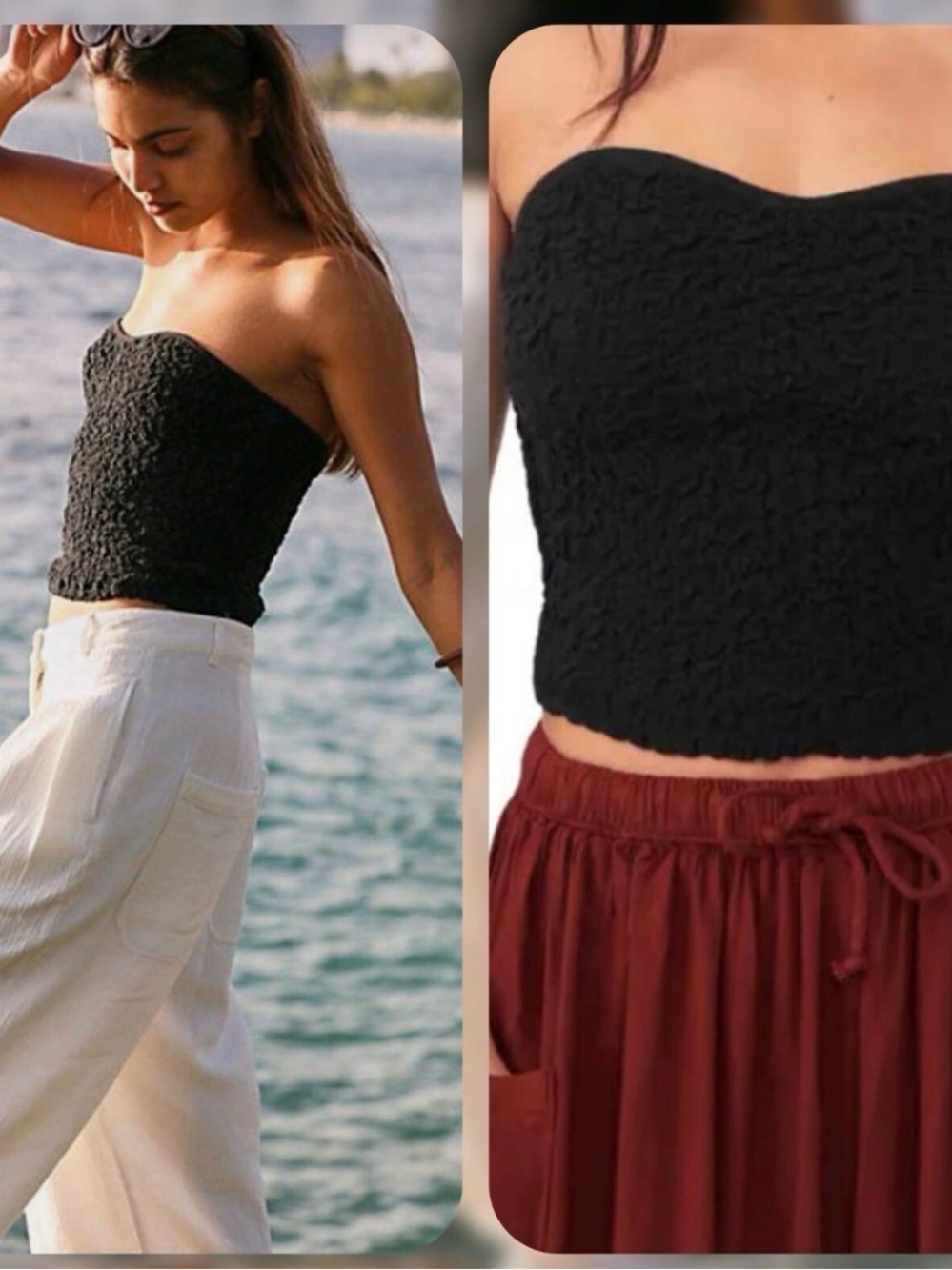 free people black strapless Eternal Staple Bustier